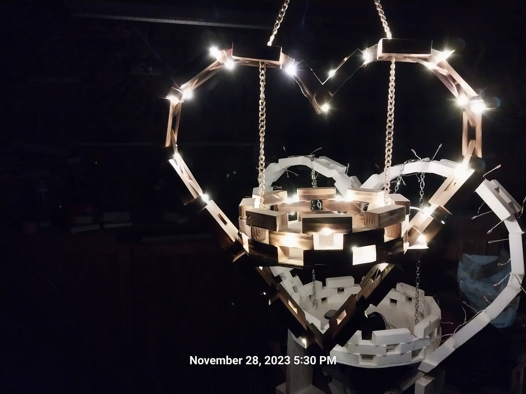 Share Hand Made hanging wooden heart with basket. Heart is 18" w/ a 9" Base