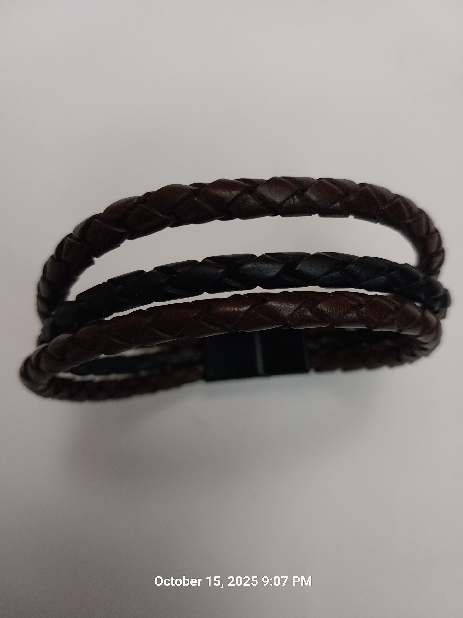 Braided Leather Bolo Cord Unisex Brown And Black