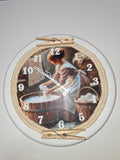 Wall Clock, Hand Made Wooden Clock, Laundry Room, 11" In Diameter