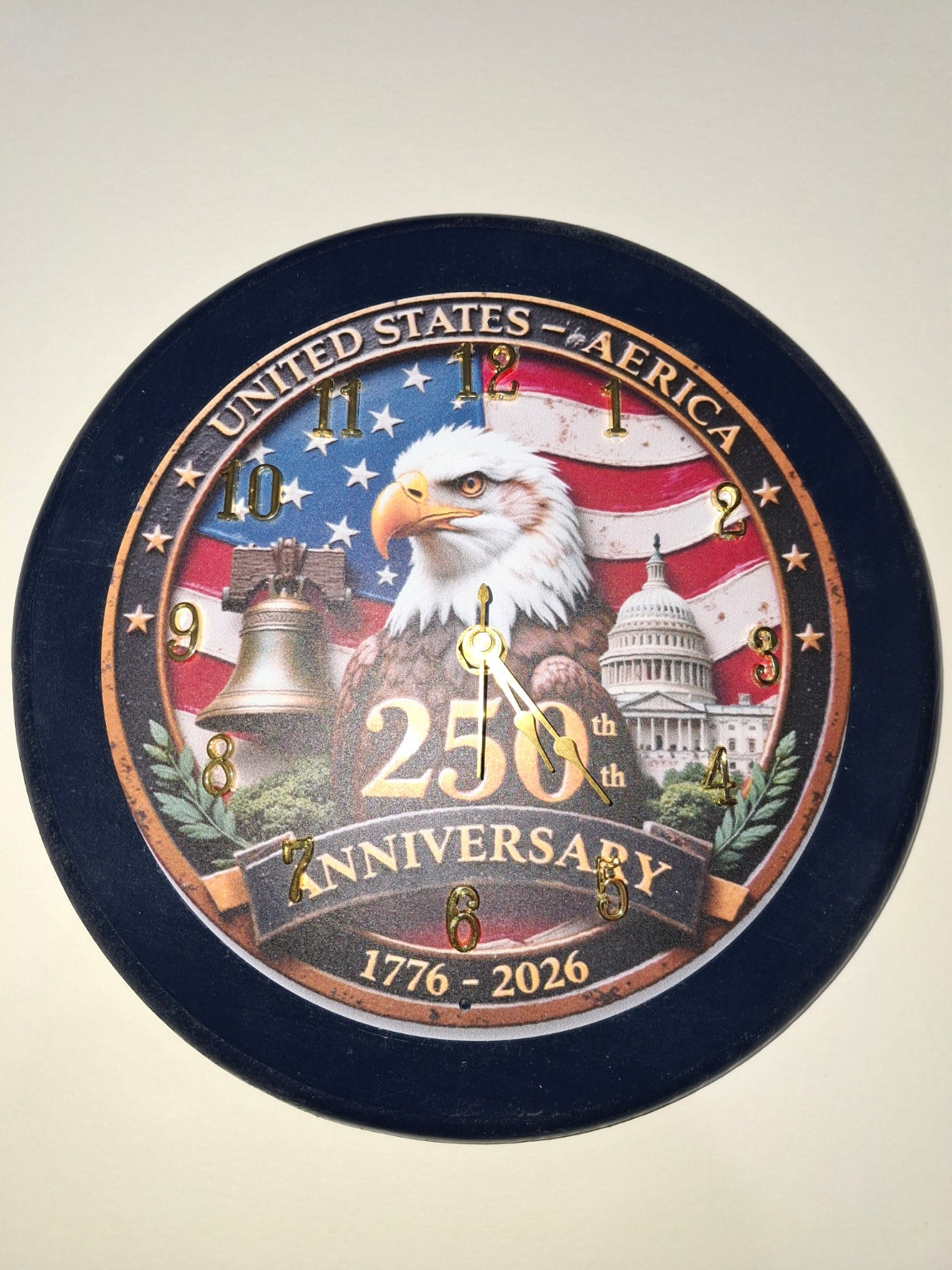 Wall Clock, Handmade 250th Anniversary Wall Clock