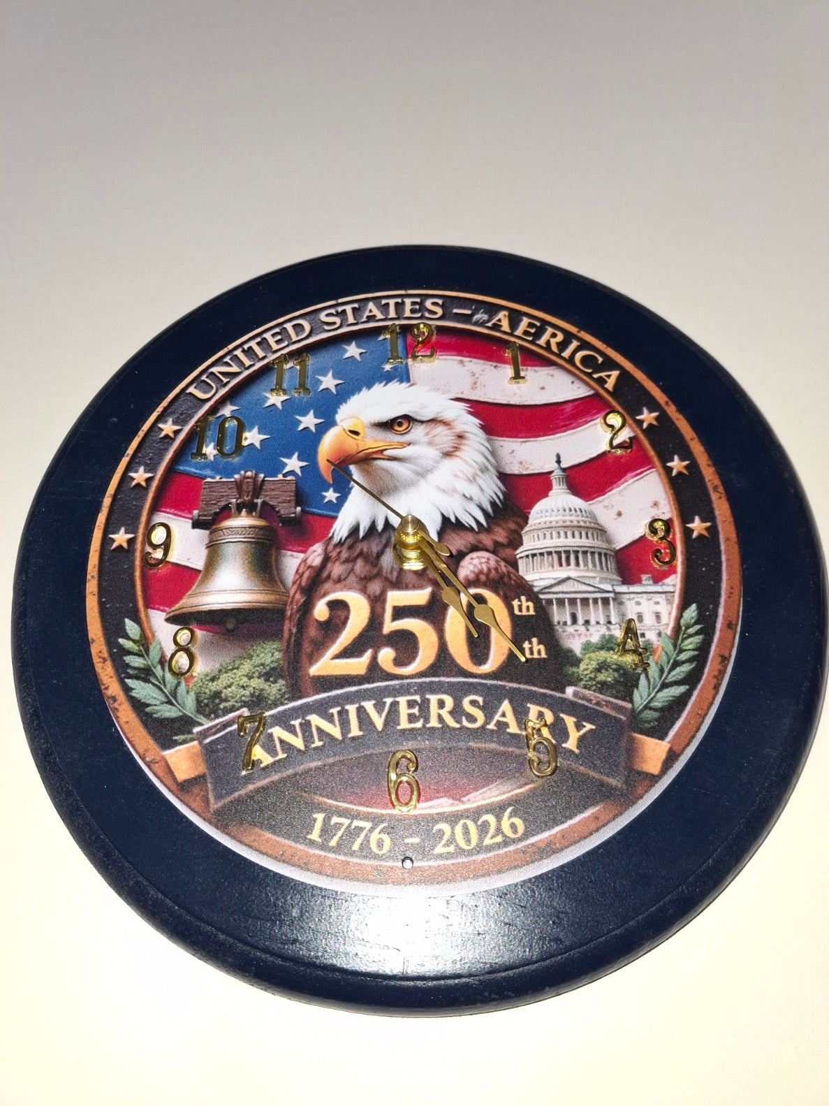 Wall Clock, Handmade 250th Anniversary Wall Clock