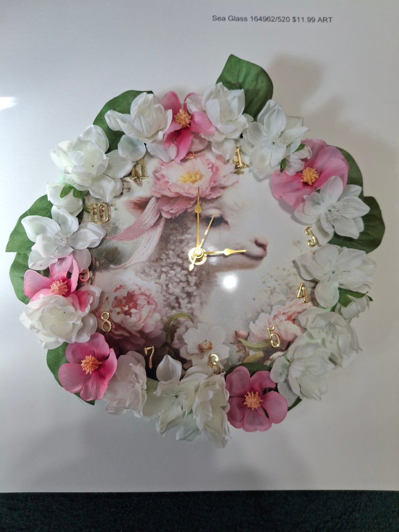 Wall Clock, Hand Made, Battery Operated, 11" In Diameter