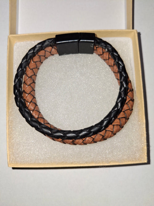 Braided Leather Bolo Cord Unisex Black And Brown