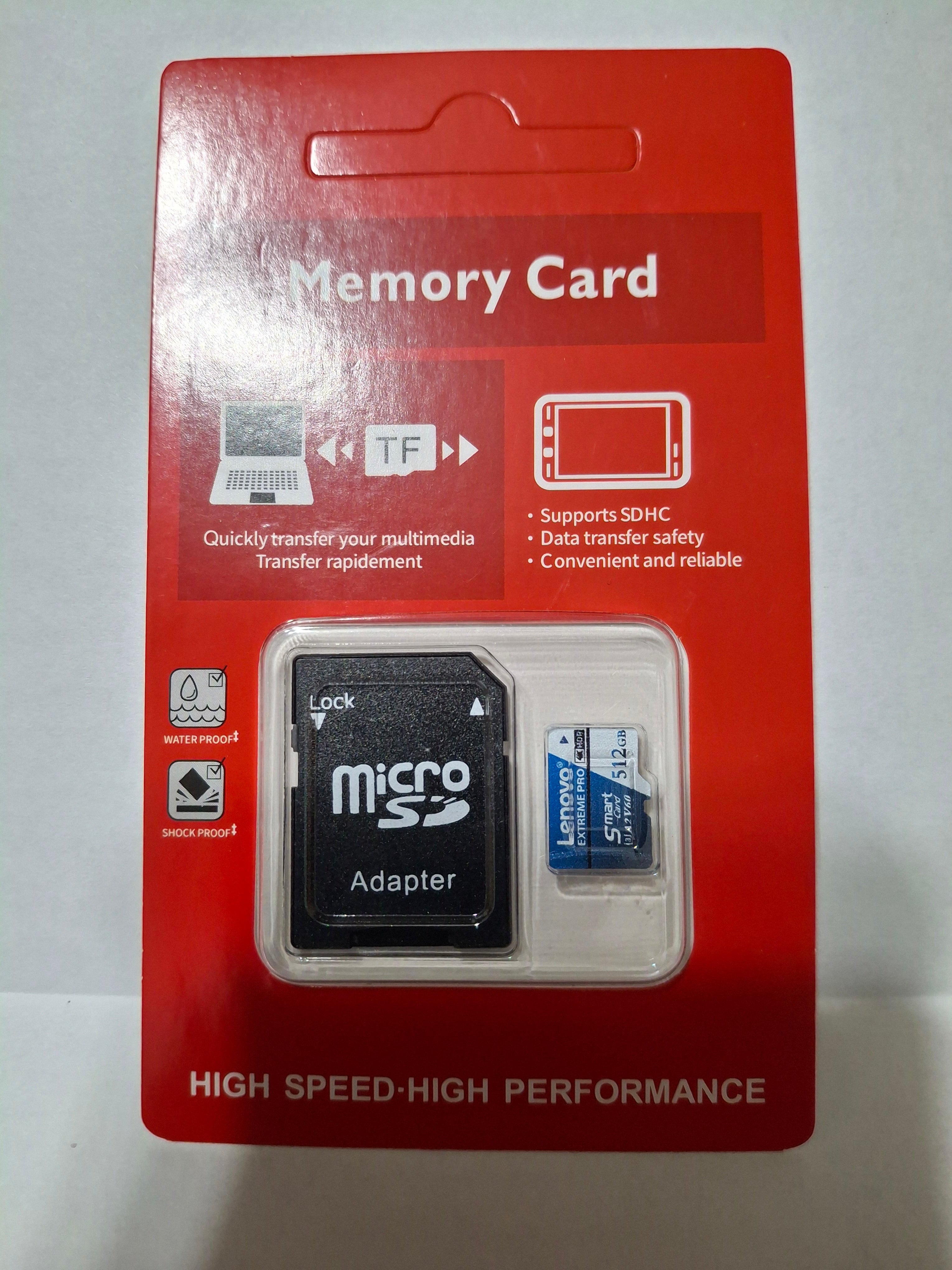Lenovo 512GB SD card with Adapter