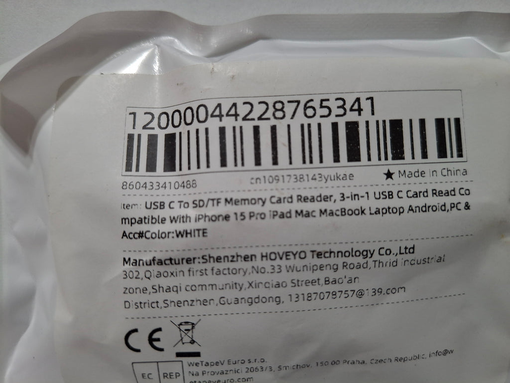 USB C to SD/TF Memory Card Reader