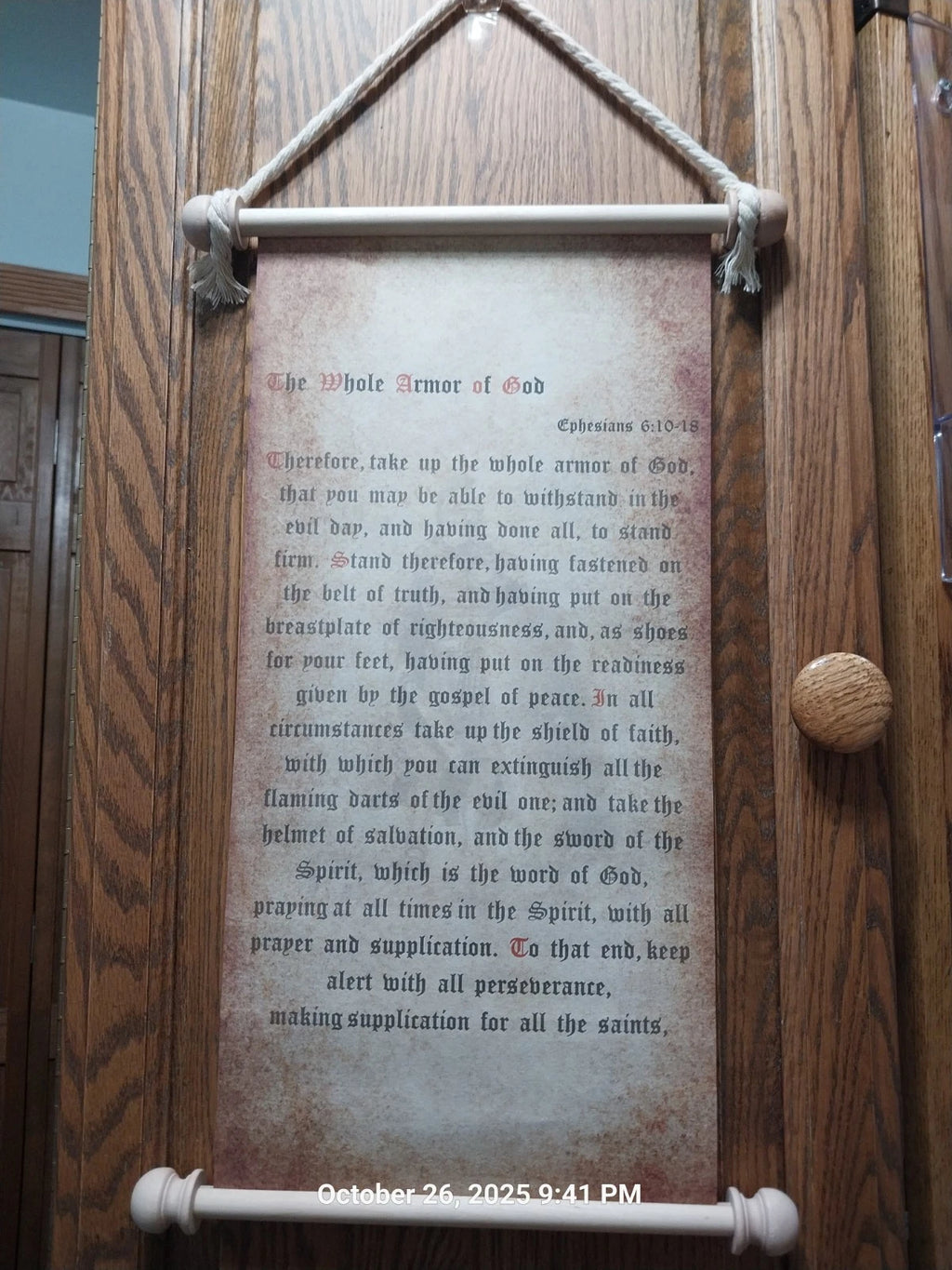 Scroll, Christian, The Whole Armor Of God